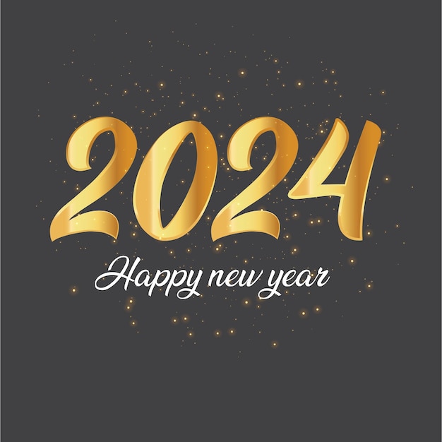 Vektor 2024 neujahrsbanner golden 2024