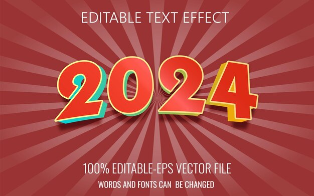 2024 Texteffekt 3D-Stil Bearbeitbarer Texteffekt
