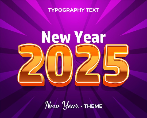 2025 neues Jahr Typografie Text Logo neues Jahr trendiges Thema