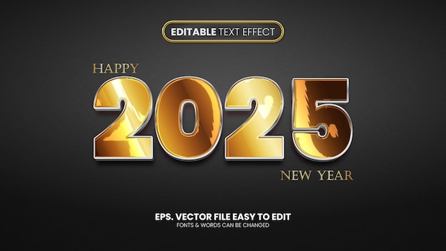 2025 Premium-Gold-bearbeitbarer Texteffekt