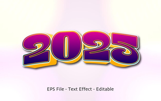 2025 Text-Effekt bearbeitbar und moderner Gradient-Stil