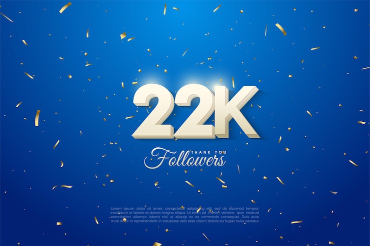 Vektor 22.000 follower mit fetten weißen zahlen