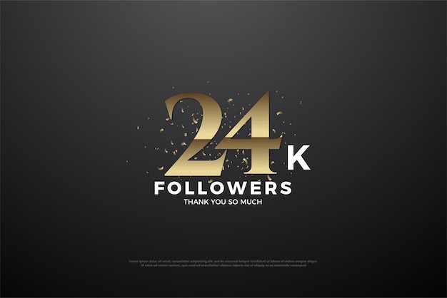 24.000 Follower mit glatten flachen Zahlen.