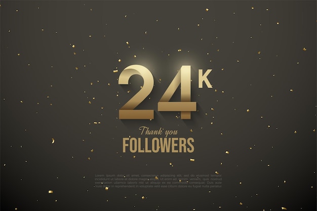 24.000 Follower mit weich gemusterten Zahlen