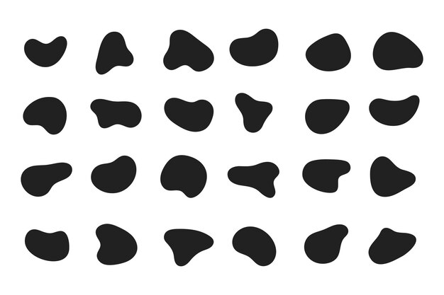 24 Moderne flüssige unregelmäßige Blob-Form abstrakte Elemente grafische flache Stil-Design