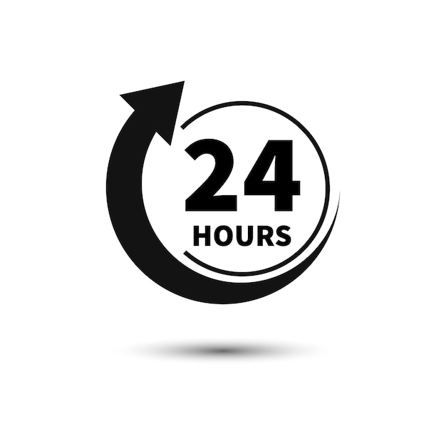 24 Stunden Kundenservice iconVector Illustration isoliert auf weißem Hintergrund