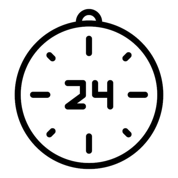 Vektor 24-stunden-uhr-ikon-umrissvektor datum allgemein tagesordnung frist