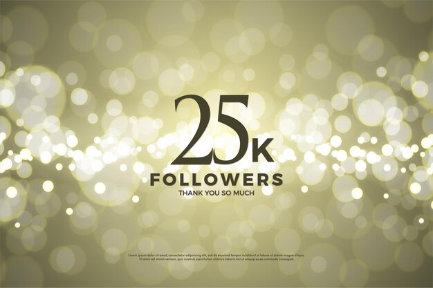 25.000 follower mit goldfolienhintergrundillustration