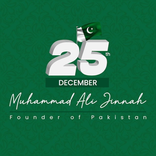 Vektor 25. dezember quaid e azam post day design