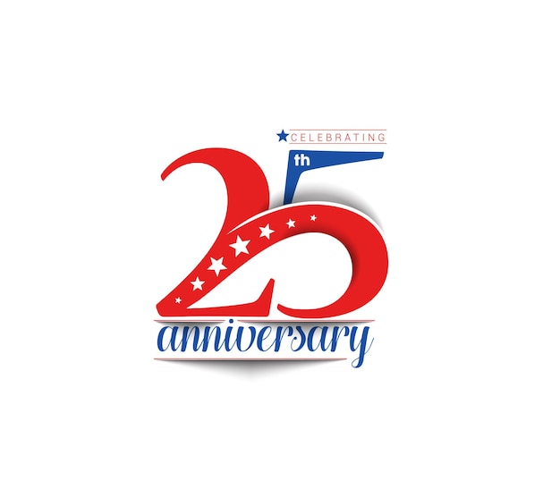 25-jähriges Jubiläumsfeier-Vektor-Design.
