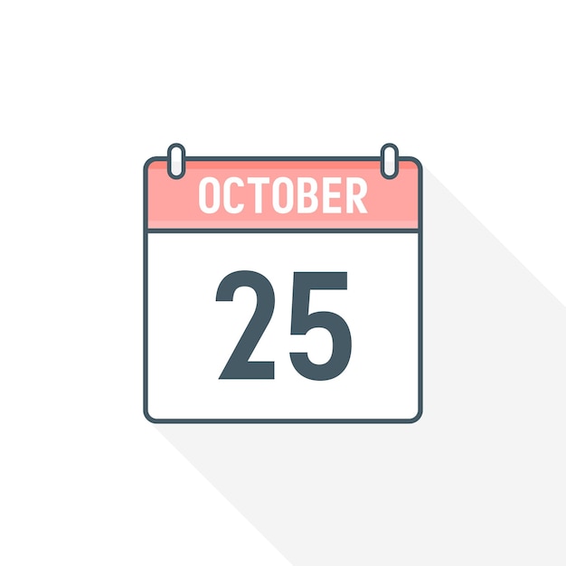 25. oktober kalendersymbol 25. oktober kalender datum monat symbol vektor illustrator
