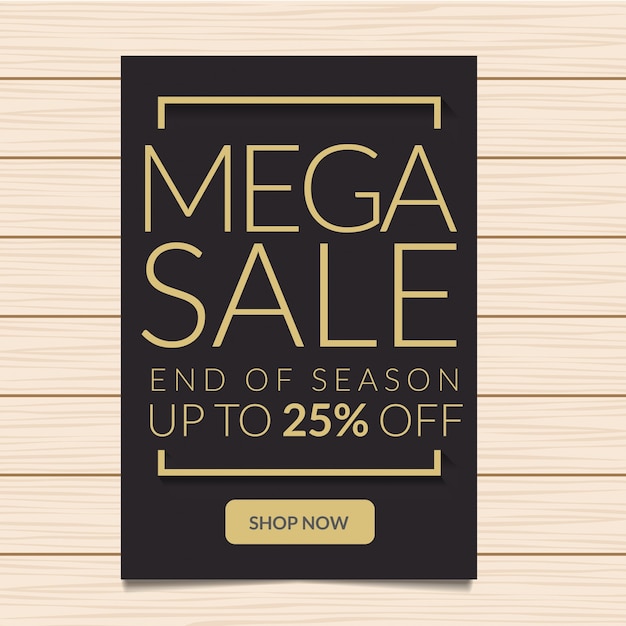 25% Rabatt auf Mega Sale Banner Illustration