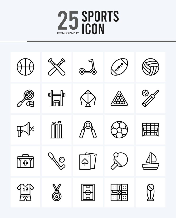 25 Sports Lineal Color Icon Pack-Vektorillustration