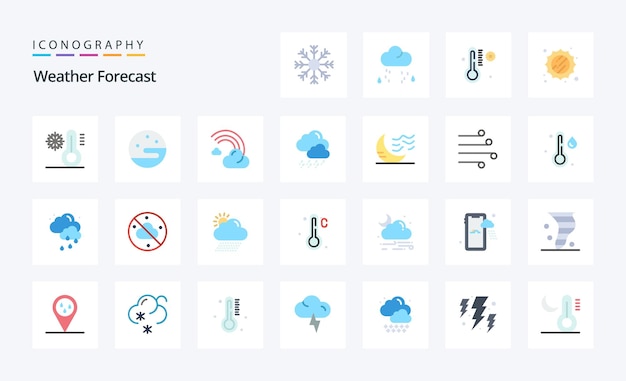 Vektor 25 wetter flat color icon pack vektorsymbole illustration