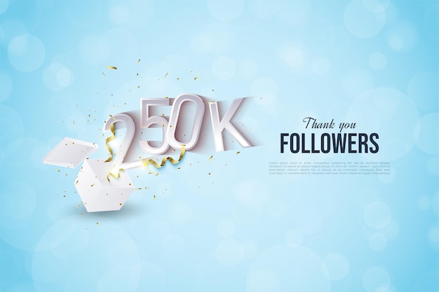 250.000 Follower mit auftauchenden Abbildungen