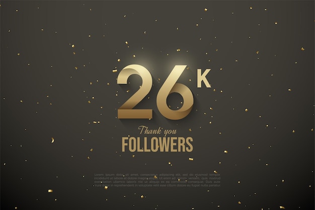 26.000 Follower mit gefalteten Papierillustrationen in Form von Zahlen.