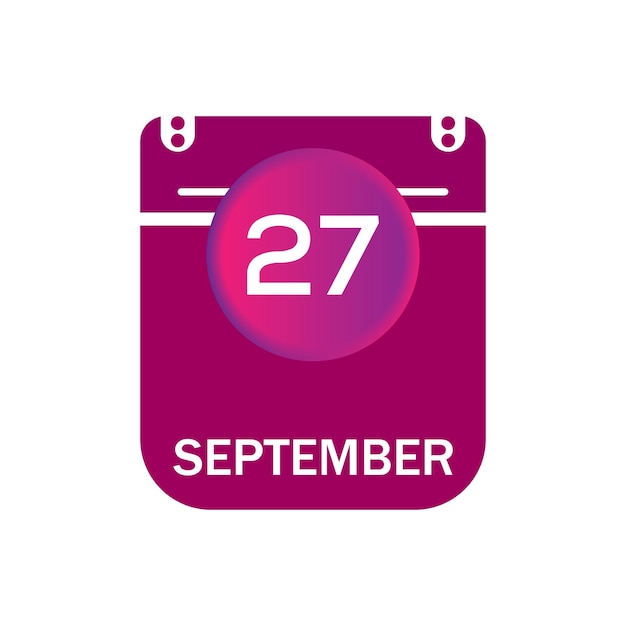 Vektor 27. september, september-kalendersymbol mit datum