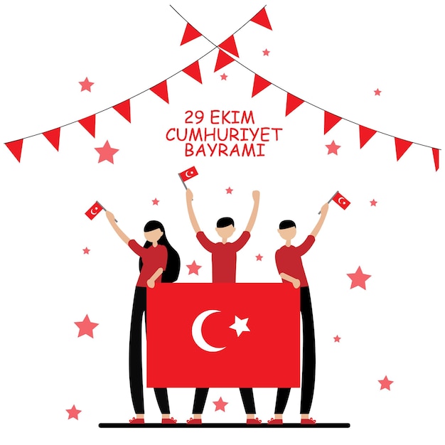 29 ekim cumhuriyet bayrami-illustration