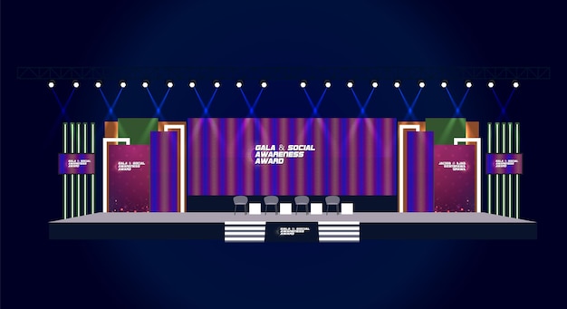 Vektor 2d-bühnendesign für alle arten von veranstaltungen, vektorgrafik