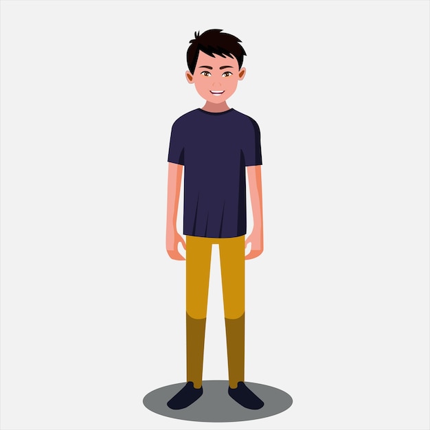 2D-Jungen-Zeichentrickfigur für Animation