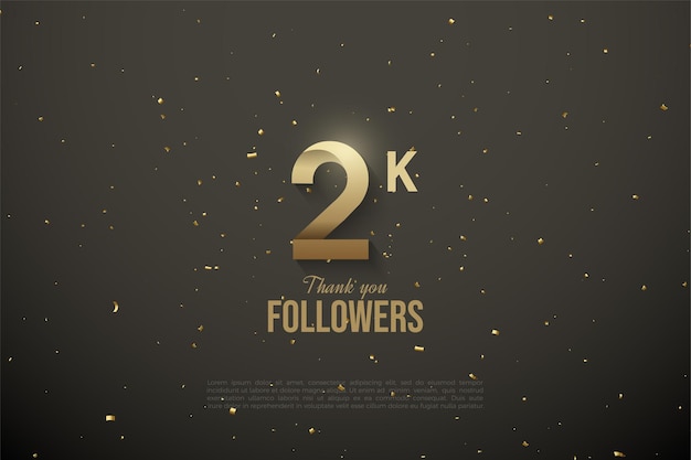 2k Follower mit individuell gemusterten Zahlen