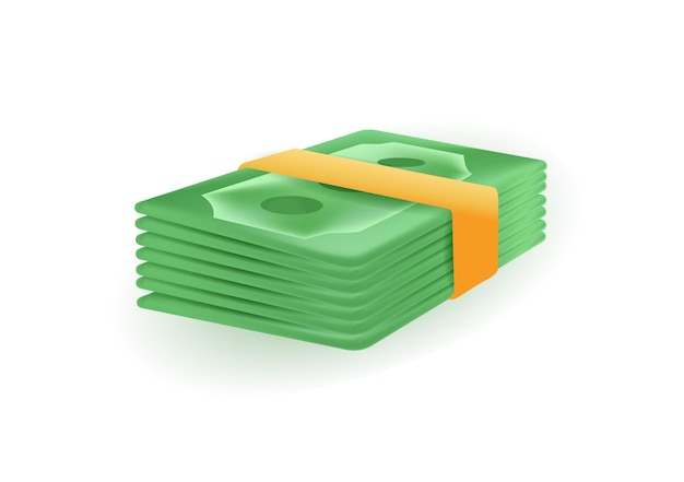 3-D-Vektor-Dollar- oder Euro-Banknoten