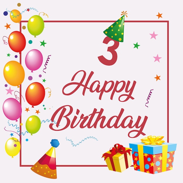 3. Herzlichen Glückwunsch zum Geburtstag mit kursivem Schriftzug