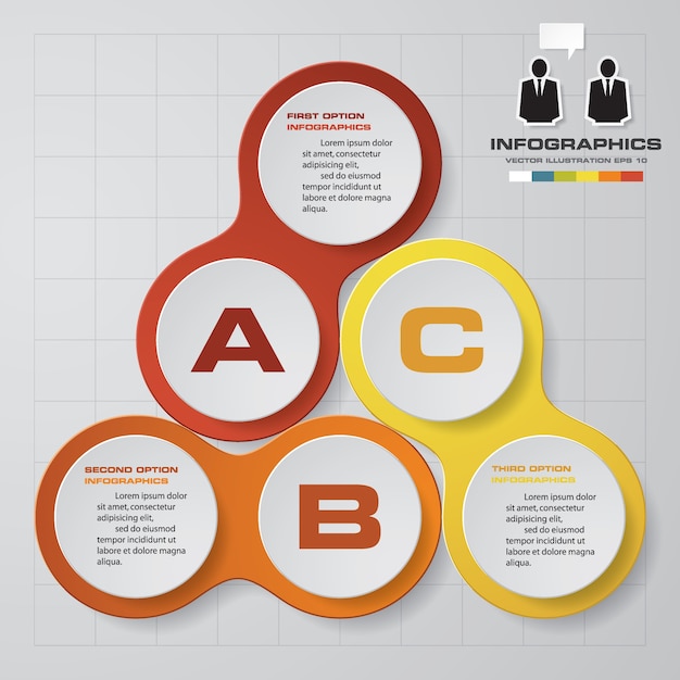 3 schritte verarbeiten infografiken element für die präsentation.