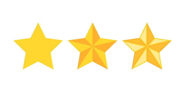 3 Sterne mit unterschiedlichem Stil-Symbol-Vektor-Illustration