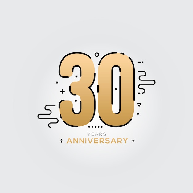 30 Jahre Jubiläumsfeier Vektor Template Design Illustration