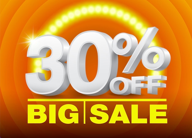 30 Prozent Rabatt auf kreative Elemente Zahlen 30 weiß 3d Promotion Business Sale Special