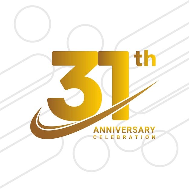 31-jähriges Jubiläumsfeier goldenes Jubiläumsfeier-Logo-Typ isoliert auf weißer Hintergrundvektorillustration