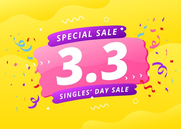 33 shopping day sale banner mit gelbem hintergrund