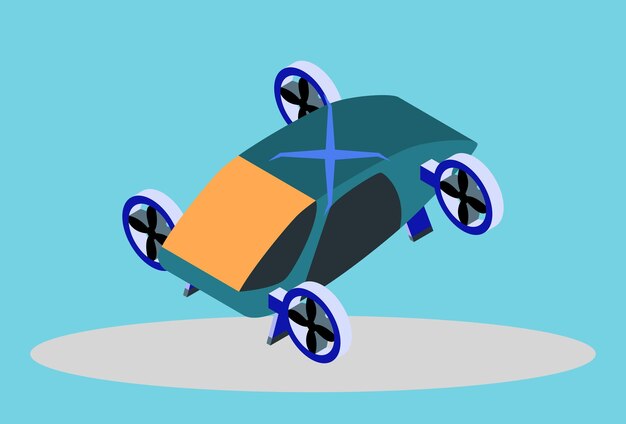 3532 Konzeptdarstellung eines fliegenden Autos