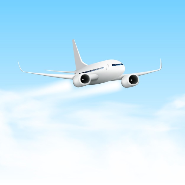 3D abstraktes weißes Flugzeug isoliert