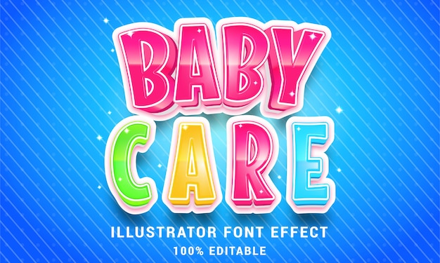 3d-babypflege - einfach bearbeitbarer texteffekt