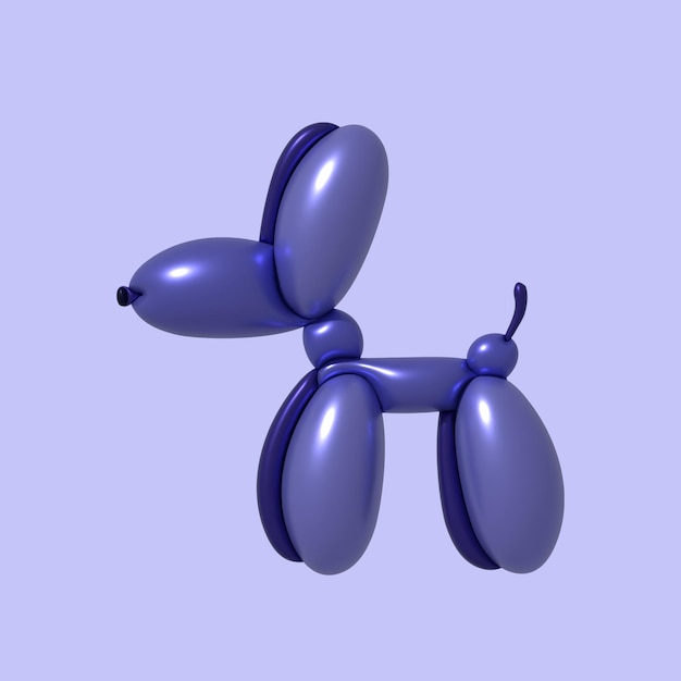 Vektor 3d-ballon-hund-vektor-illustration