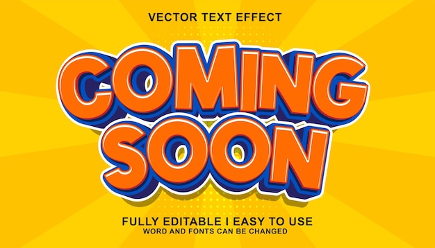 3D-bearbeitbare bald kommende Text-Effekt-Stil-Vorlage