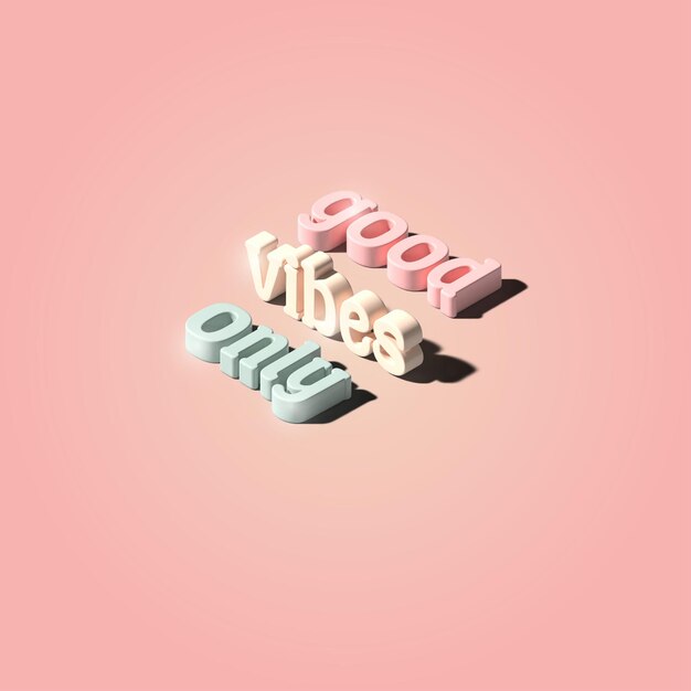 3D-bearbeitbare Good Vibes-Texttypografie
