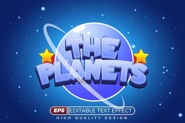 3D-bearbeitbare Texteffekte der Planeten