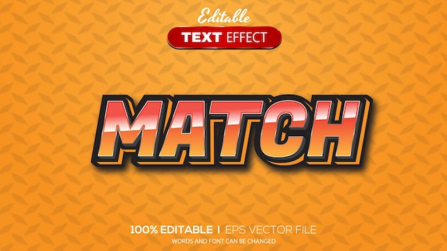 3D-bearbeitbares Texteffekt-Match-Thema