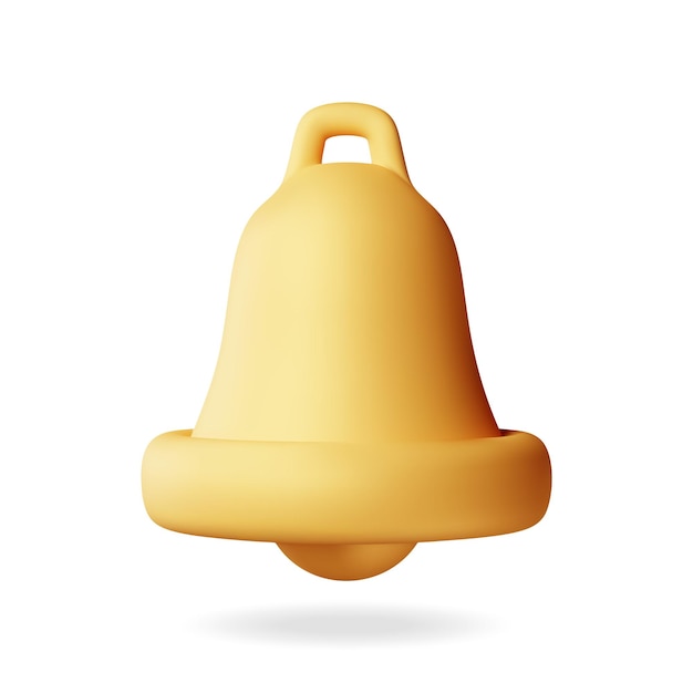 3D-Benachrichtigungsglocken-Symbol isoliert