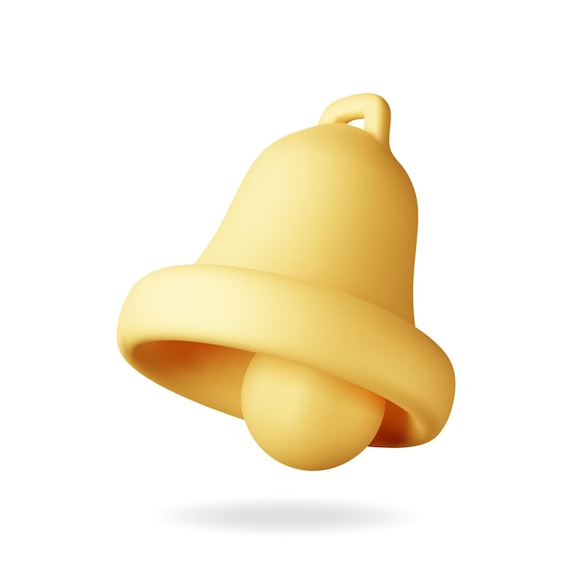 3D-Benachrichtigungsglocken-Symbol isoliert