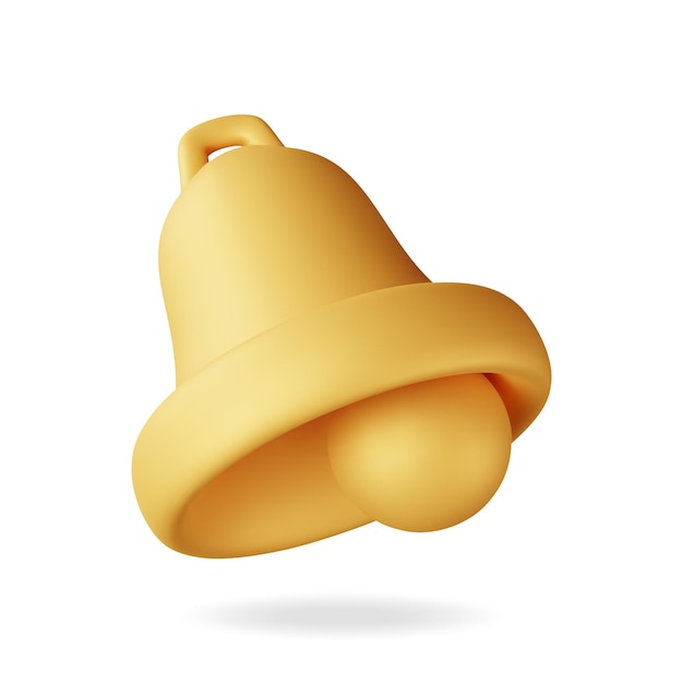 3D-Benachrichtigungsglocken-Symbol isoliert
