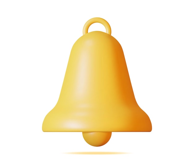 3D-Benachrichtigungsglockensymbol isoliert