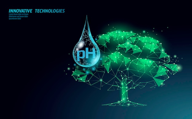 3d-bewässerungskonzept mit niedrigem polypflanzen-ph-wert. bodensäuredünger industrieller gartenbau.