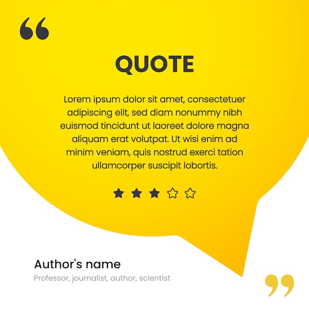 Vektor 3d-blase testimonial banner zitat infografik social media post template designs für zitate