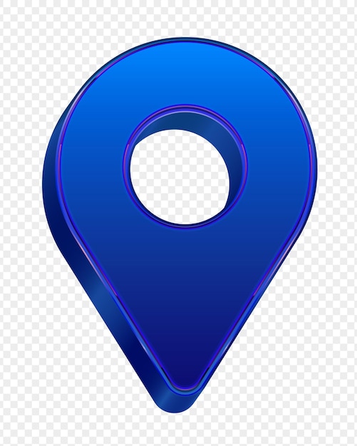3D-Blau-Pin-Vektordarstellung