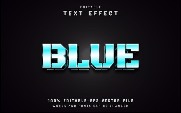 3d blauer texteffekt