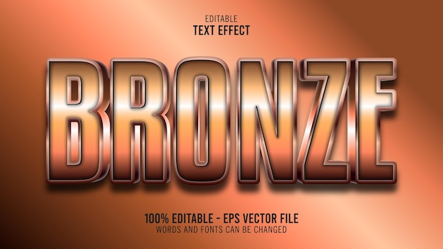 Vektor 3d-bronze-bearbeitbarer texteffekt